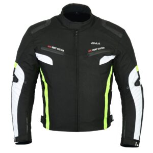 Herren Cordura Motorradjacke A1-Front-Grün