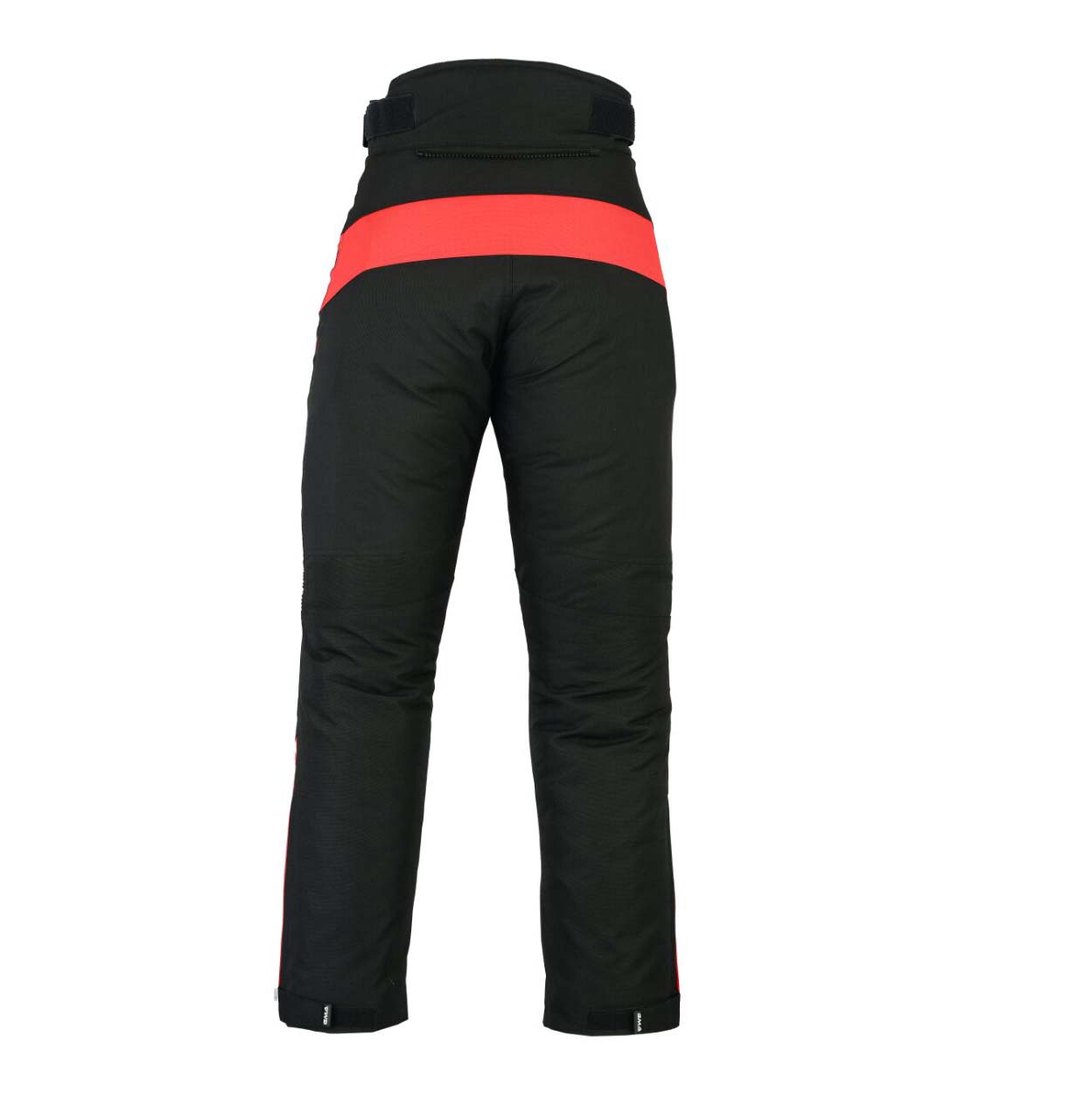 Damen Motorrad Hose 600D Cordura in Schwarz-Rot, Vorderansicht