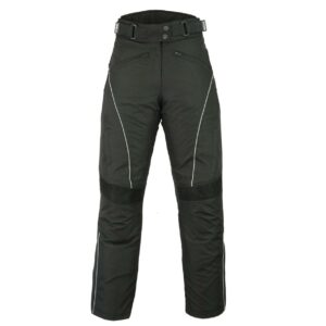 Damen Motorrad Hose 600D Cordura in Schwarz, Vorderansicht