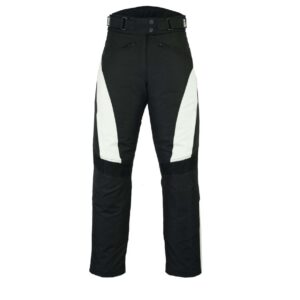 Damen Motorrad Hose 600D Cordura in Schwarz-Grau, Vorderansicht