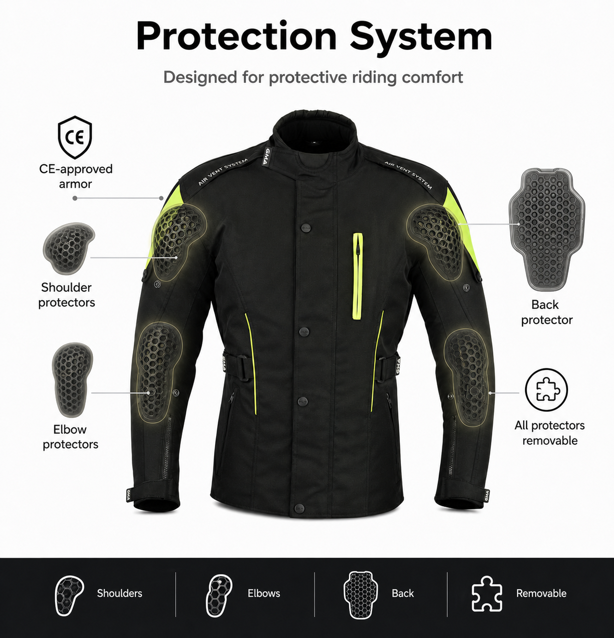 A2 Neu Premium-Qualität Motorrad Cordura Damen Schwarz-Grün Jacke verfpgbar in 3 Farben