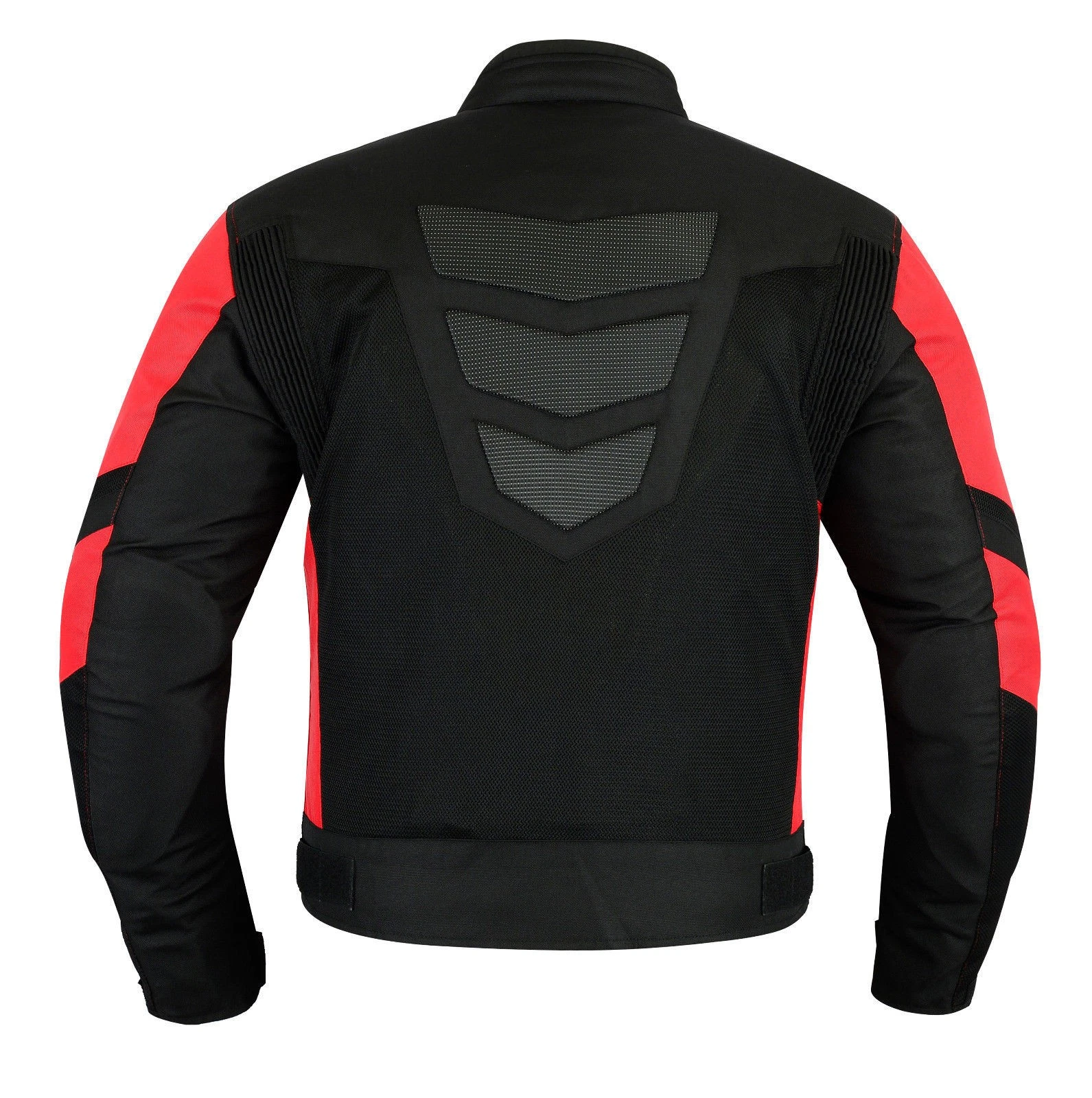 Herren Motorradjacke Schwarz Rot Rückansicht