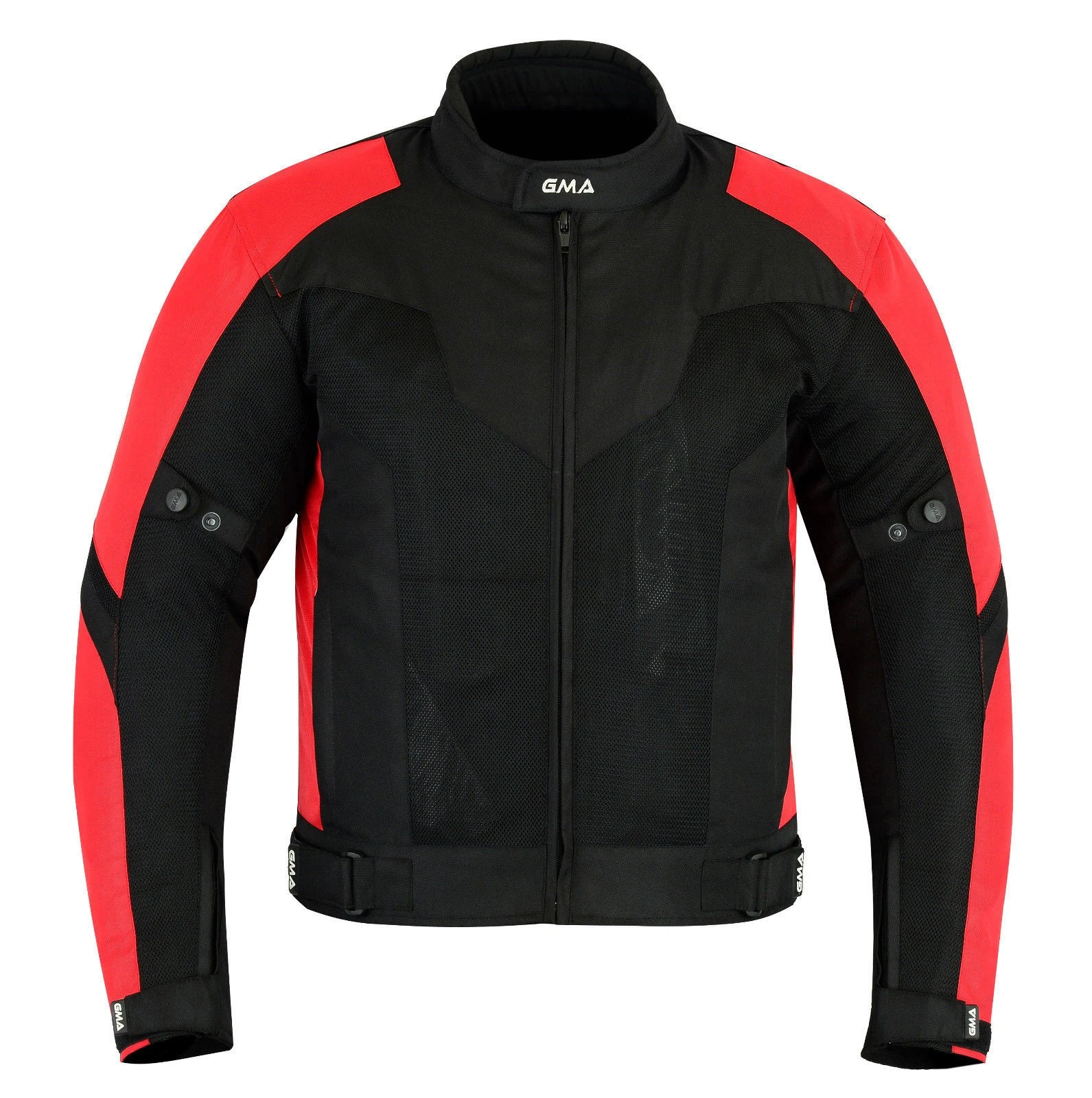 Herren Motorradjacke Schwarz Rot Voransicht