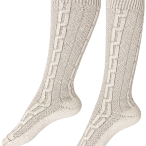 Kniestrümpfe Zopfstrick Creme Trachtenstrümpfe Kniehoch Damen Herren M–XL