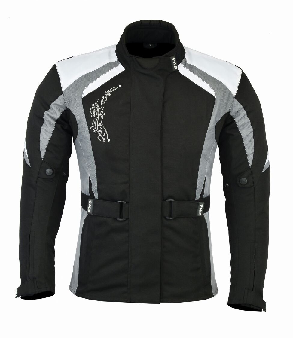 Damen Motorrad Jacke Schwarz-Grau