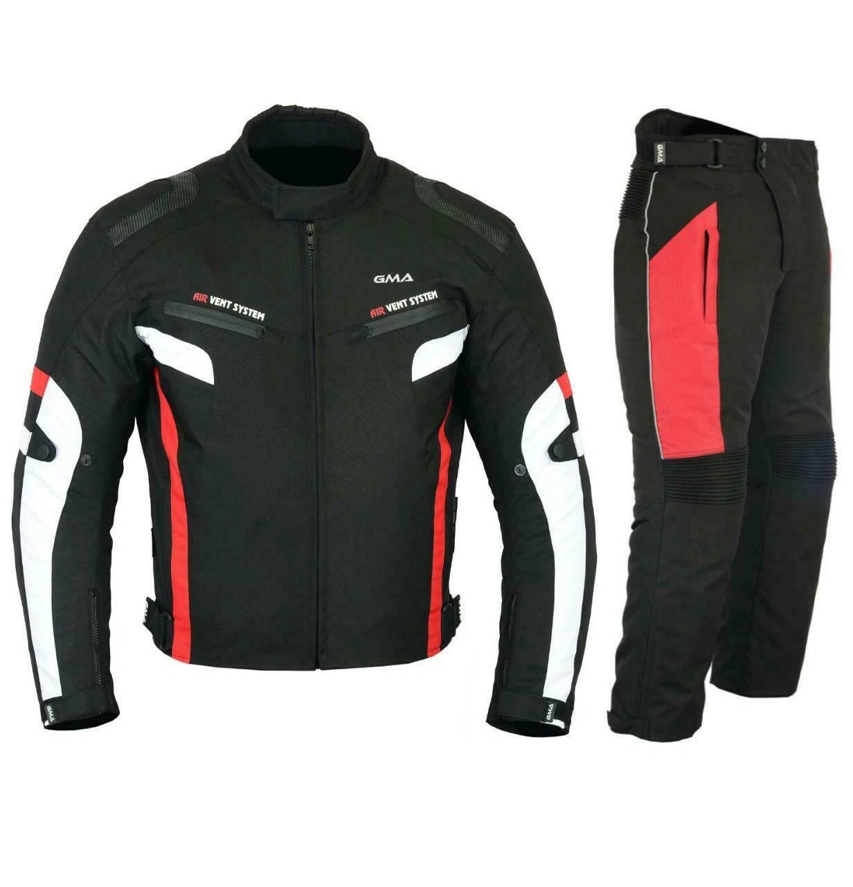 Herren Motorradkombi Schwarz-Rot